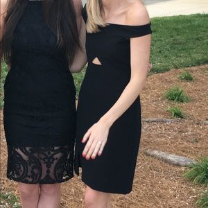 Parker size S black off the shoulder cocktail dress